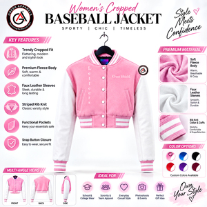 Alfa |   Kapa |   Chaqueta Corta de Motociclista para Mujer Alpha Sorority, Bordada con Motivos Griegos, Cuerpo de Lana, Mangas de Cuero, Resistente al Viento - Product Image 5