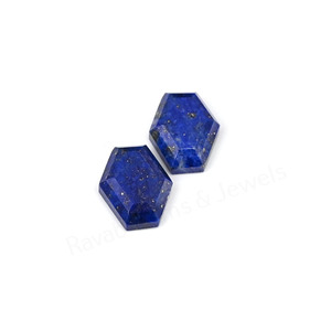 Best Selling <b>Lapis</b> <b>Lazuli</b> Hexagon Shape Step Cut High Polish 10x16mm Loose Cabochon Gemstone Jewelry Making Pendant Earrings Set - Product Image 5
