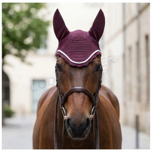 Couvre-oreilles léger et respirant, design personnalisé, lavable, voile anti-mouches pour cheval, ajustement confortable, équipement équestre de haute qualité. - Product Image 2
