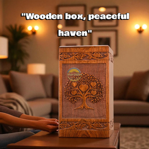 Handcrafted lifetree urn & Natural Wood Cremation Urn Blue Epoxy Ashes <b>Box</b> Artistic Funeral <b>Memorial</b> <b>Keepsake</b> by AYAANS - Product Image 4