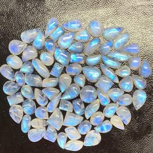 AAA+ Natural Rainbow Moonstone Loose Gemstone Lot | Wholesale Oval, Teardrop & Round Cabochons for Jewelry Making - Product Image 5