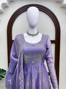 Conjunto de Kurta Anarkali Bordada para Mujer con Palazzo y Dupatta, Traje Salwar Étnico de Diseño Moderno para Fiestas de Invierno y Verano - Product Image 6