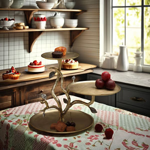 Gingko Leaf Rabyana Design Cake Holder Herramientas elegantes para servir y almacenar pasteles - Product Image 1