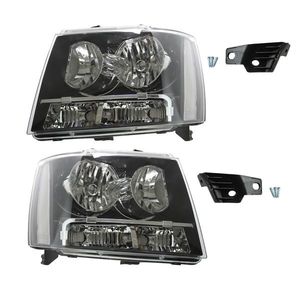 Copertura Faro LED per Chevy Tahoe/Suburban 07-14, Alloggiamento Nero con Angoli Trasparenti, Luce Auto Compatibile con Modello Yukon OE - Product Image 1