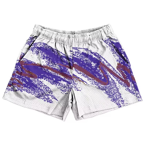 Pantalones Cortos de Malla Pintados a Mano en Verde y Azul, Unisex, Cintura Elástica, Transpirables, de Poliéster, Ropa Deportiva de Verano, Talla Adulto Regular - Product Image 4