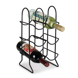 Modern Metal Wine Rack 3 Bottle Capacity Minimalist Design Home Furniture Decor Handmade Wine Racks - Product Image 1