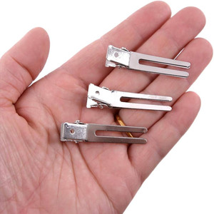 Pinces à cheveux double griffe en acier inoxydable pour salon, pinces de sectionnement pour extensions capillaires, vente en gros disponible, couleurs personnalisables - Product Image 4