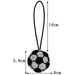 Porte-clés vintage faits à la main en strass noir et blanc, breloques de poignet multicolores avec lettres initiales alphabet, style bling pour fêtes - Product Image 1