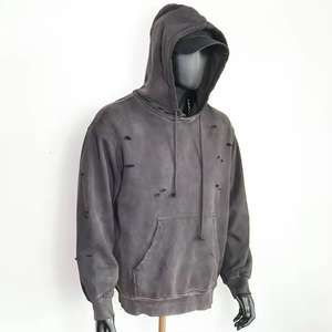 Sweat à capuche homme épais délavé à l'acide, coupe classique, motif imprimé, idéal pour l'hiver, coupe oversize, prix abordable - Product Image 2