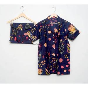 Conjunto de pijama de algodón 100% hecho a mano en India, transpirable, estampado a mano, estilo vintage, ropa de dormir corta para mujer. - Product Image 4