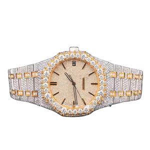 Montre classique en acier inoxydable entièrement glacée pour hommes, automatique, moissanite, hip hop, édition limitée de luxe, avec diamants personnalisés - Product Image 1
