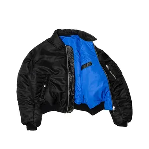 High Quality Winter Quilted <b>Flight</b> <b>Jacket</b> Customized Logo Wholesale <b>Men's</b> Cropped Pilot <b>Flight</b> Bomber <b>Jackets</b> - Product Image 3