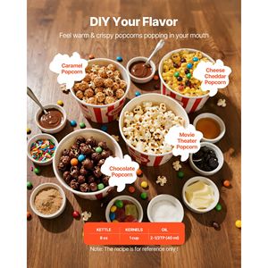 Macchina per Popcorn Commerciale da Banco in Acciaio Inox 8oz, 800W, Stile Cinema, 48 Tazze per Ciclo, Nuova Condizione - Product Image 3