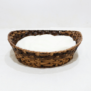 Cama Redonda Moderna y Ecológica para Perros y Gatos, de Mimbre Plástico Resistente, Transpirable, Lavable, con Relleno de Lana, para Dormitorio o Sala de Estar - Product Image 1