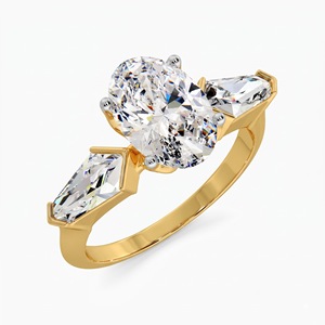 Bague ovale en diamant de 2 carats plaqué or 18K, 14K, 10K, diamant cultivé en laboratoire, bijoux classiques pour femmes, cadeau d'anniversaire - Product Image 1