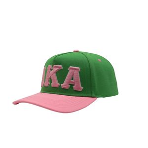 Gorra Snapback con Letras AKA, Verde y Rosa, Dos Tonos, Ajustable, Informal, para Exteriores, Estilo Griego - Product Image 3