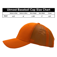 Casquette de camionneur unisexe orange à 6 panneaux en maille, réglable, style baseball, couleur unie, pour adulte