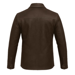 Manteaux et vestes d'hiver pour hommes en cuir véritable, coupe-vent, doublure Sherpa, sportifs, avec logo personnalisé sur le devant, votre propre design, pour l'extérieur - Product Image 2