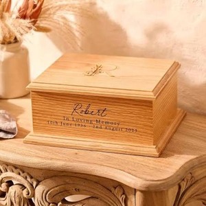 Urna Funeraria de Madera Sólida para Cenizas Humanas Adultas, Acabado Natural, Diseño Duradero, Urna Decorativa Conmemorativa para Cenizas Humanas - Product Image 2