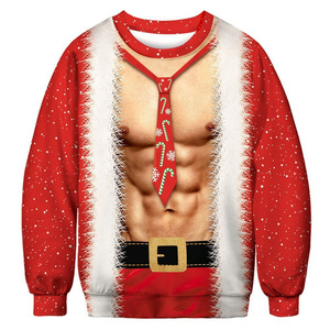 Merry <b>Christmas</b> Cartoon Santa Sublimation Sweatshirt Unisex Adult Pullover Holiday Crewneck Top - Product Image 4