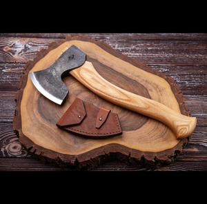 Hand-Forged High Carbon Steel Flat Backed 13" DIY Grade Bushcraft <b>Axe</b> Full Tang Ash Wood <b>Handle</b> ODM Outdoor Work Gifts - Product Image 2
