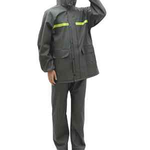 Chaquetas personalizadas con logotipo frontal para exteriores al por mayor a precio económico, conjunto de dos piezas impermeable de alta calidad, chaqueta y pantalón para la lluvia. - Product Image 1