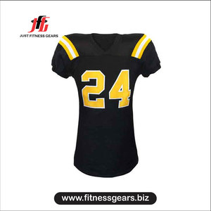 American Football Jersey Pants Set Yellow 24 V-Neck Short Sleeve Moisture Wicking Men's Uniform - Product Image 2