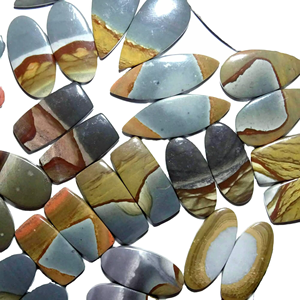 Par de Jaspe Policromado Natural, Gemas de Cuarzo de Alta Calidad Grado AAAAA para Pendientes o Gemas Sueltas - Product Image 4