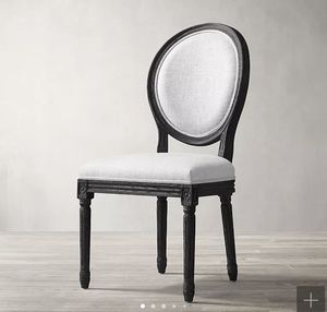Chaise de salle à manger en bois traditionnelle avec assise en lin rembourrée, dossier ovale, design moderne, mobilier durable pour hôtels et restaurants - Product Image 3