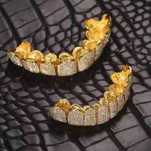 Grillz en or 14 carats sertis de diamants – Capuchons dentaires personnalisés en diamant, bijoux de luxe hip-hop - Product Image 4