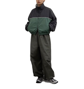 Custom Unisex High Quality Nylon <b>Tracksuit</b> Black Straight Leg Double Lined Set Men Women OEM Manufacturer Sportswear - Product Image 5