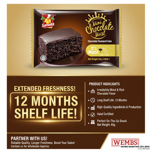 Boîte Combo Gâteau au Chocolat Frais et Moelleux 120g / 85g Tendance Premium Longue Durée de Conservation Produits B2B en Gros Fabricant Malaisie - Product Image 6