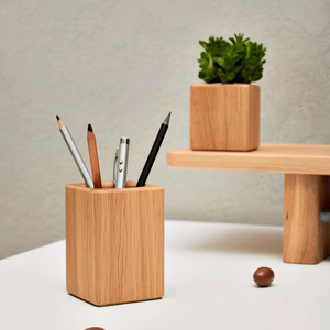 Porte-stylos et porte-crayons de bureau et de classe, design unique et raisonnable, en bois, par blossom craft india - Product Image 1