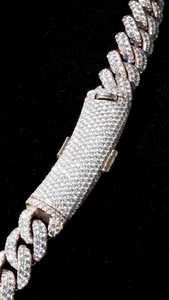 18mm Lab Grown Diamond Infinity Link Chain Cut 72ct Rhodium Plated 925 Sterling Silver 2 Row Iced Unisex <b>Necklace</b> VVS1 Diamond - Product Image 2