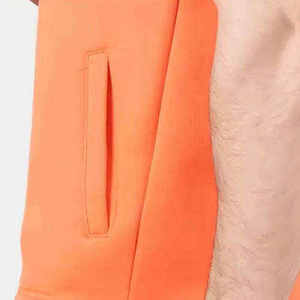 Chaleco con Capucha sin Mangas para Hombre, Color Naranja, Cierre Frontal con Cremallera, Estilo Casual, Corte Regular, Ropa Deportiva - Product Image 5