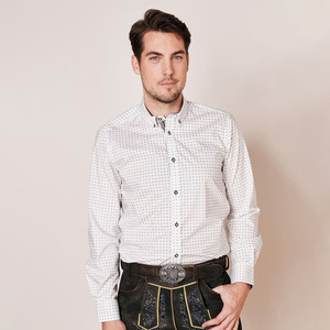 Camisa Tradicional Bávara Alemana de Manga Larga para Hombre, con Logotipo Verde en la Parte Delantera, Cuello Redondo, Corte Regular, Tejida, 100% Algodón, de Secado Rápido - Product Image 3