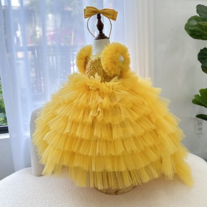 Vestido de fiesta de manga larga con lentejuelas brillantes para niñas de 26 años, con cola desmontable, falda tutú de varias capas y espalda con cordones ajustables. - Product Image 3
