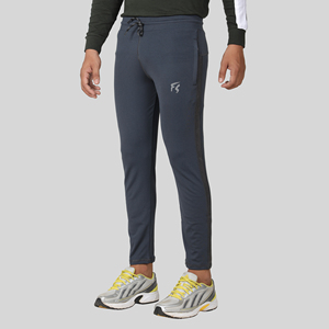 Pantalon de survêtement sport bleu quatre directions avec bande latérale, logo personnalisable, impression HD, délavage coloré, 100 % polyester, séchage rapide, tailles homme M/L/XL - Product Image 3