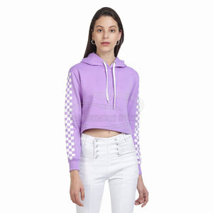 New Arrivals Plus Size <b>V</b>-<b>Neck</b> Crop Hoodie Thermal Breathable Solid Pattern <b>Sweatshirt</b> for Winter Fashionable Pullover Front Logo - Product Image 3