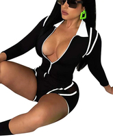 Combinaison de sport pour femme légère et respirante, noire avec bordure rouge, asymétrique à une épaule, sans manches, avec fermeture éclair et empiècements en maille, en Nylon/Spandex