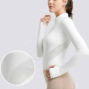 Camiseta Deportiva de Manga Larga para Mujer, Transpirable y de Alto Rendimiento, con Logotipo Frontal, Material de Spandex/Poliéster para Ejercicio y Fitness Diario - Product Image 5