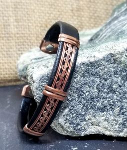 Handcrafted Brass Vintage Gold Plated Magnetic <b>Bangle</b> Bracelet with Stunning Artistic Design <b>for</b> All Ages - Product Image 6