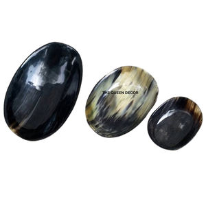 Accesorios de Baño para Fregadero de Cocina, Juego de 3 Jaboneras de Cuerno Natural, Forma Ovalada - Product Image 1