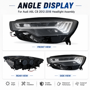 Conjunto de Faros Delanteros Matrix HID y LED para Reequipamiento, Señal de Giro Dinámica de Cinco Barras, Plug-and-Play para <span class=keywords><strong>Audi</strong></span> A6L C8 2012-2018 - Product Image 4