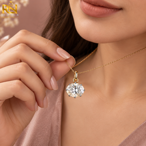 Pendentif en diamant ovale de 3 carats cultivé en laboratoire, couleur VVS2 DEF, luxe unisexe, accent en rhodium noir, pendentif en argent sterling - Product Image 4