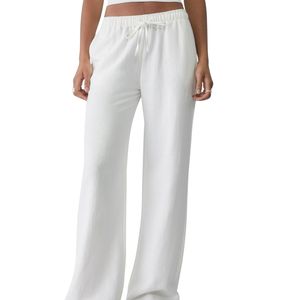 Wholesale Custom Women Patchwork Pants Casual <b>Drawstring</b> Straight Leg <b>Trousers</b> Loose Fit OEM ODM Wholesale - Product Image 4