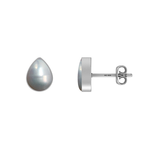 Classic 925 <b>Silver</b> Seawater Pearl Bezel Setting Stud <b>Earrings</b> with Butterfly Lock 3 Pcs for Wedding/Anniversary Engagement - Product Image 2