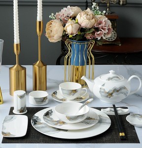 Moderno Hotel restaurante estilo chino tinta pintura porcelana postre ensalada juego de vajilla - Product Image 1