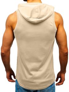 Haut de sport sans manches pour homme, style musclé, avec capuche, pour l'entraînement en salle de sport, impression personnalisée et tailles disponibles - Product Image 4