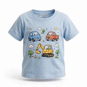 Fabricant OEM ODM de t-shirts imprimés pour enfants, garçons et bébés, design personnalisé, t-shirts imprimés élégants et décontractés pour garçons, en provenance du Bangladesh. - Product Image 4